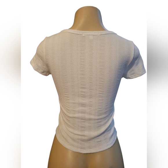 Antistar White Textured Women's Crop Top Small  Summer Spring - Picture 3 of 4